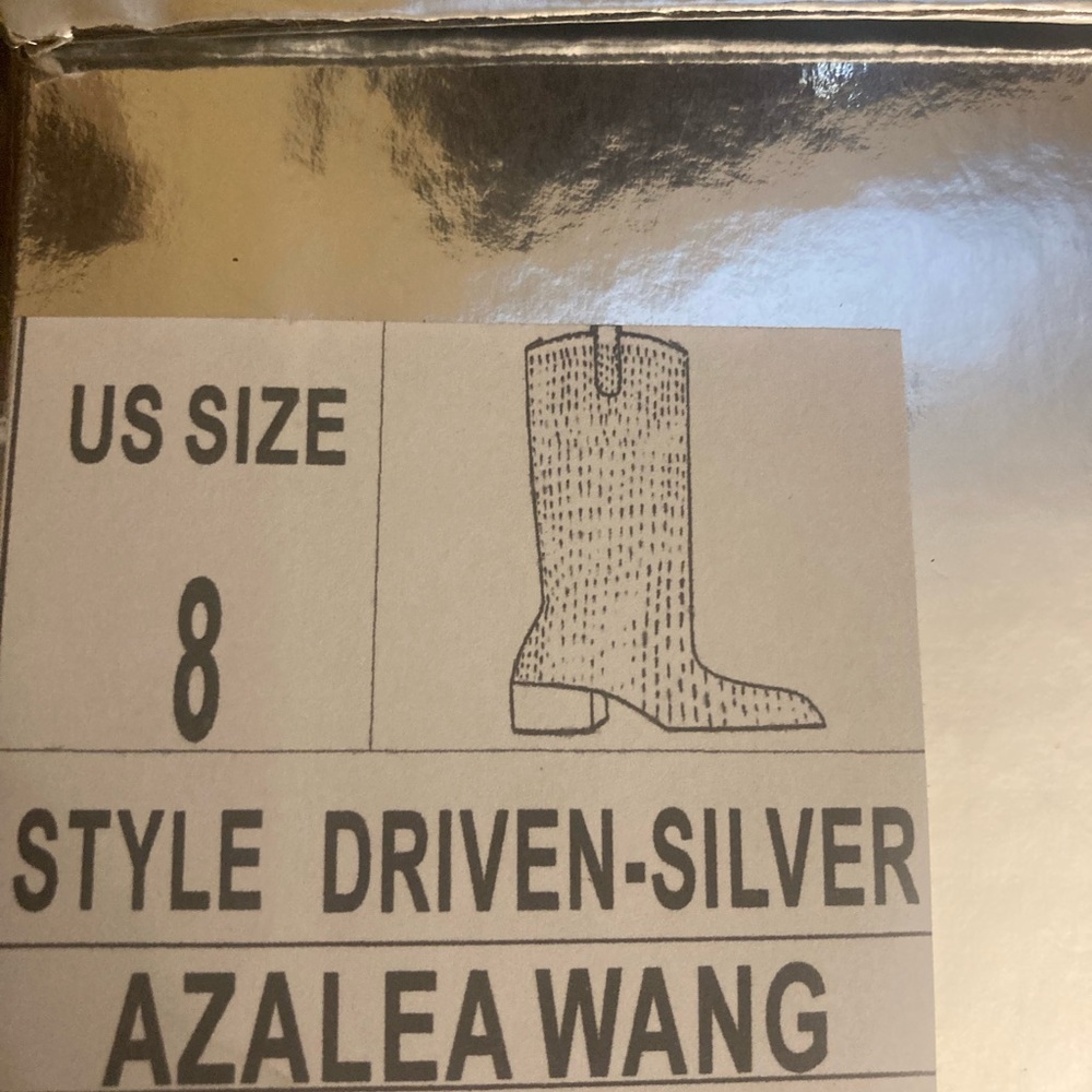 SOLD! Ladies Silver Cowboy Boots (Size 8) - Picture 5 of 5